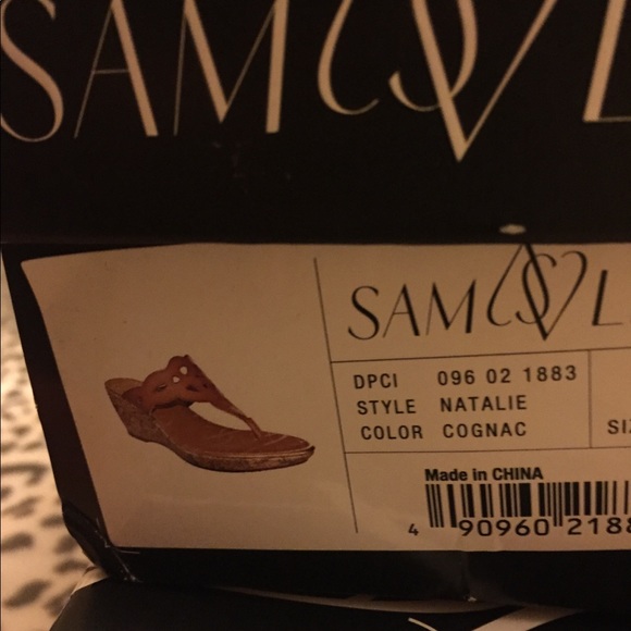 Sam & Libby wedge sandals cognac size 6 1/2. - Picture 6 of 6